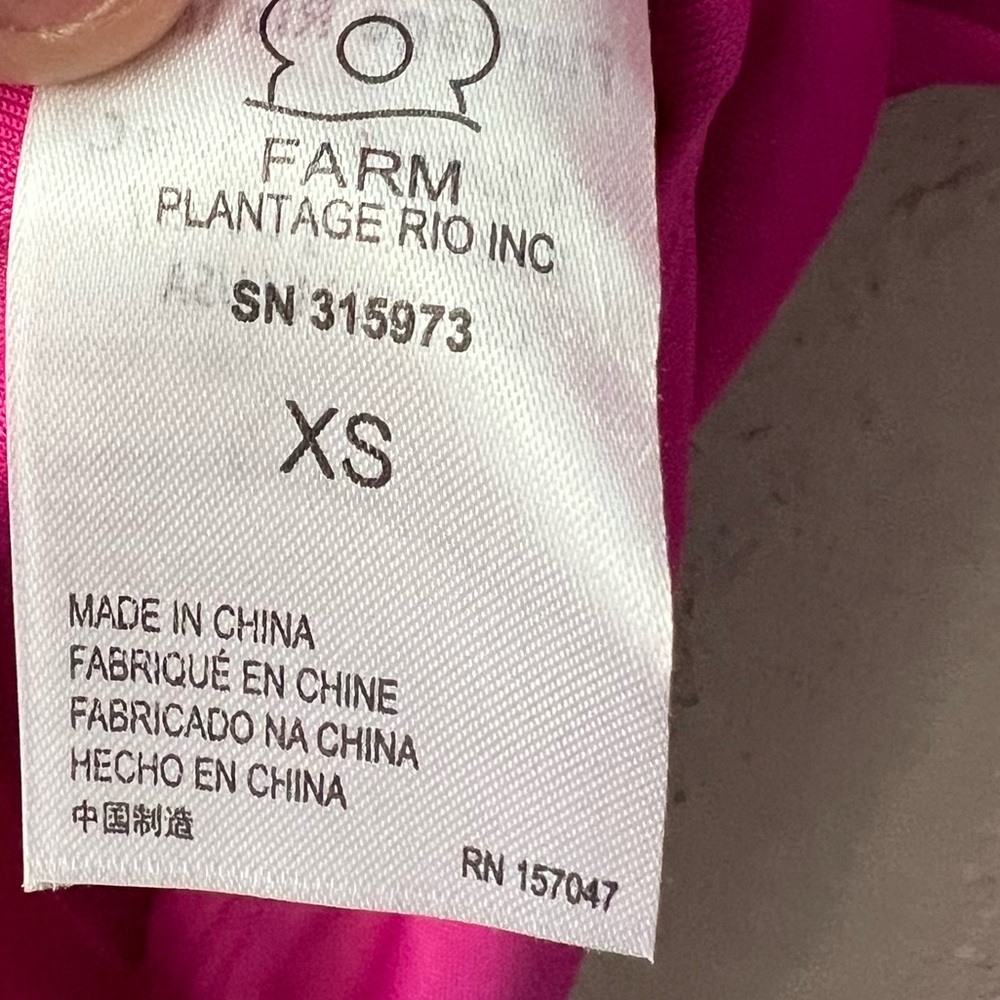 Farm Rio Bright Shot Pink Long Sleeve Bodysuit Size XS New - Picture 6 of 9
